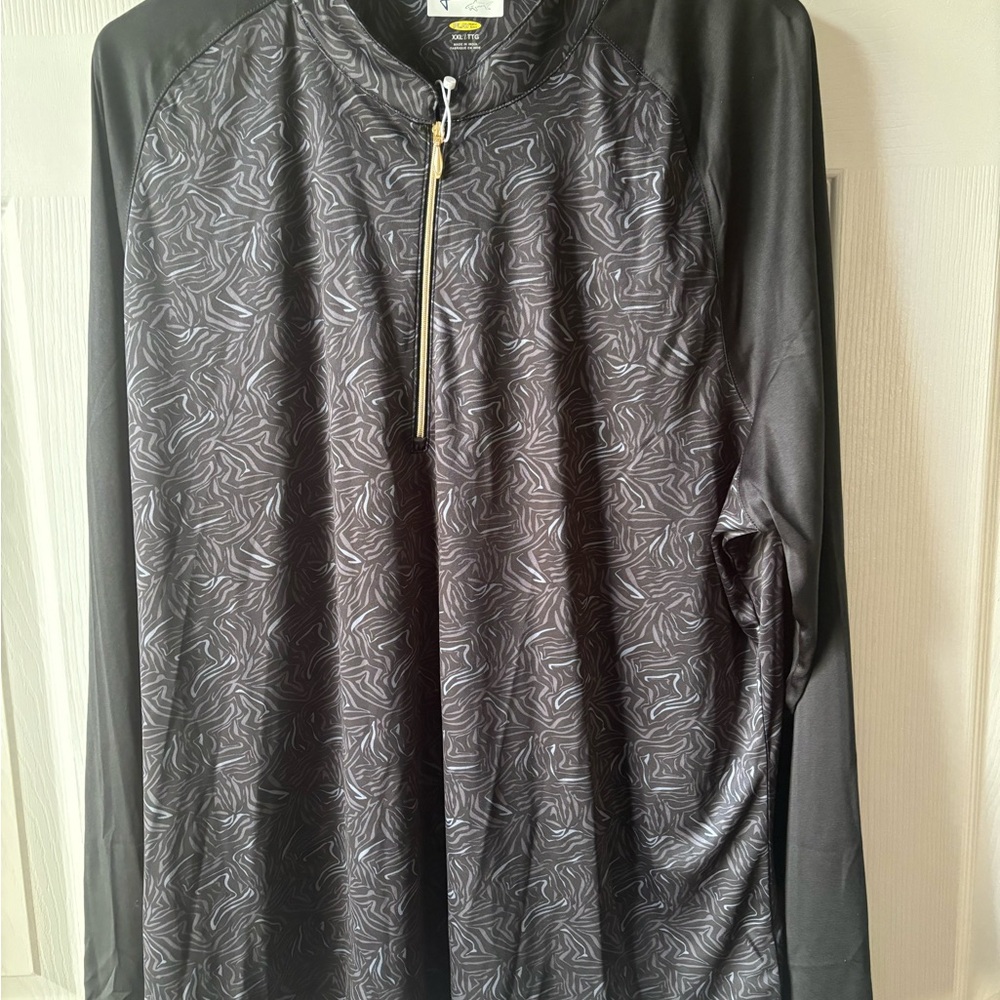 Greg Norman Collection Black Patterned Women's Top